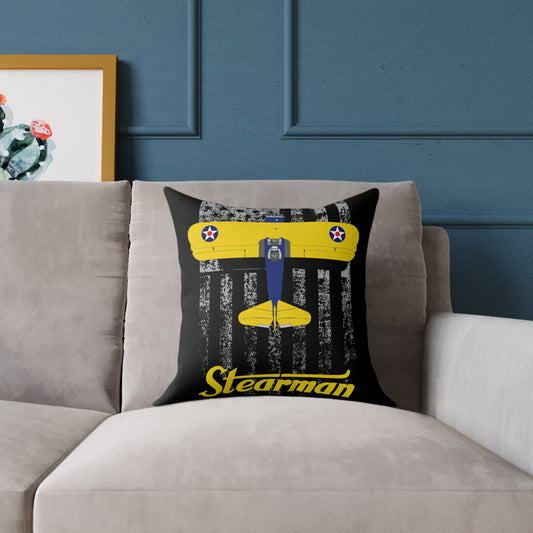 Stearman Airplane Pillow, Vintage Pilot Decor, Aviation Gift, Airplane Lover's Cushion, Home Accent for Men