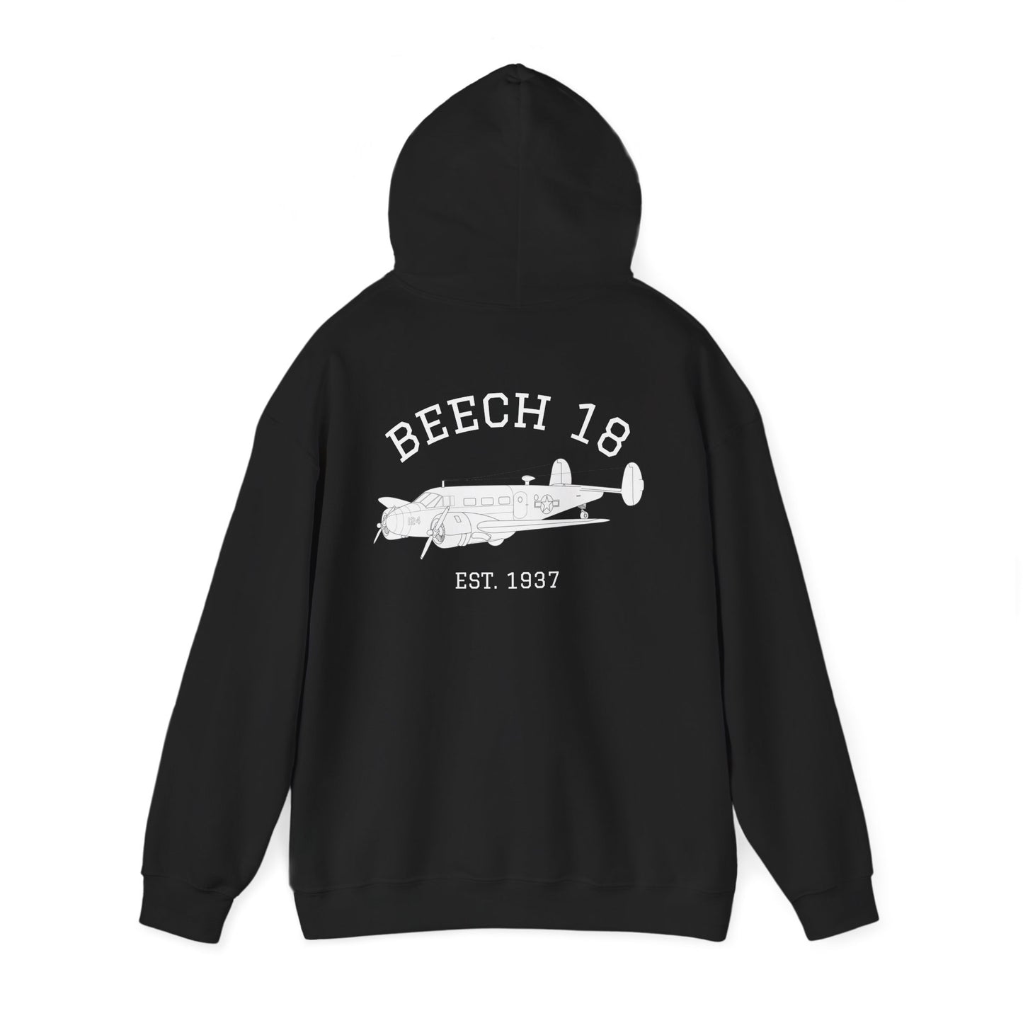 Beech 18 Aviator Vintage Hoodie, Unisex Pilot Sweatshirt, Retro Aviation Gift, Cozy Travel Wear, Unique Airplane Design