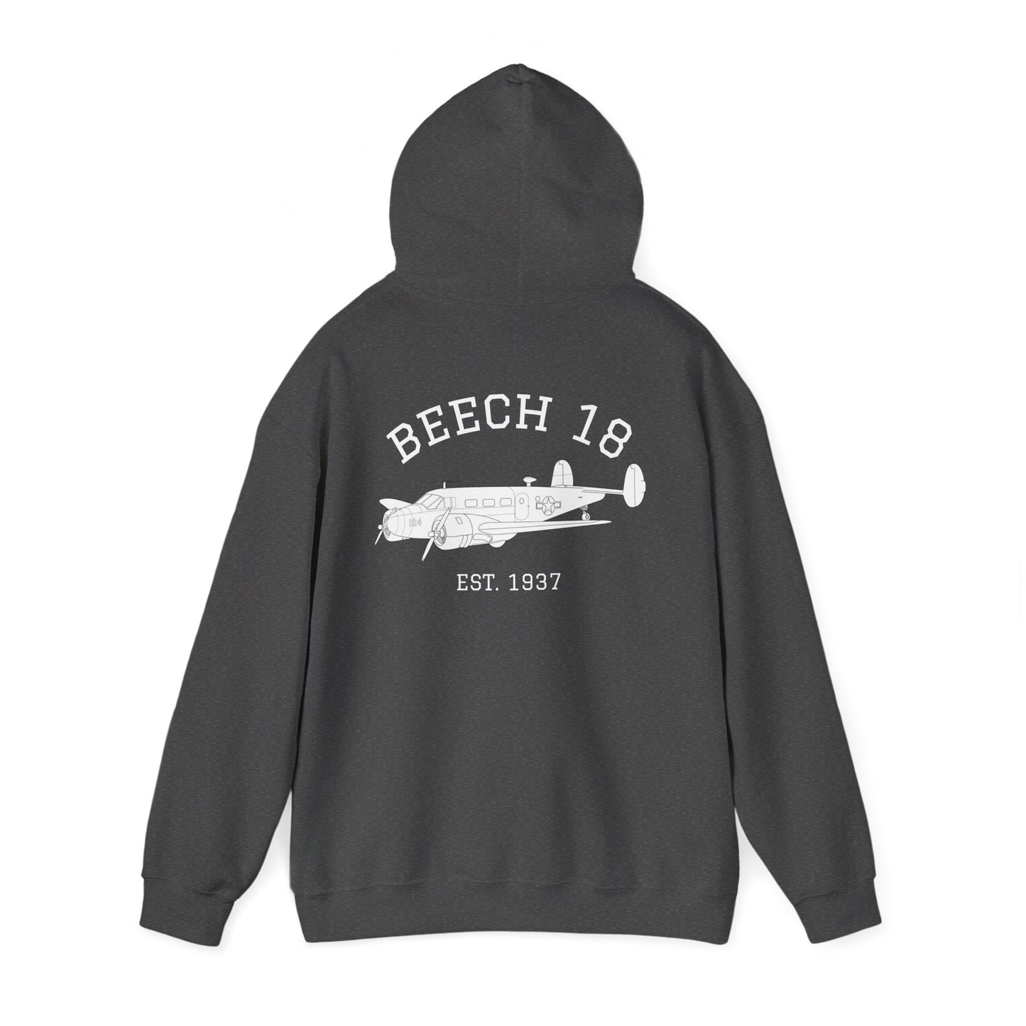 Beech 18 Aviator Vintage Hoodie, Unisex Pilot Sweatshirt, Retro Aviation Gift, Cozy Travel Wear, Unique Airplane Design