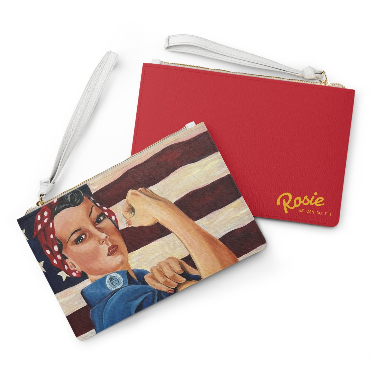 Empowered Rosie Clutch Bag - Feminist Accessories, Women's Empowerment, Gift for Her, Travel Wallet, Statement Pouch