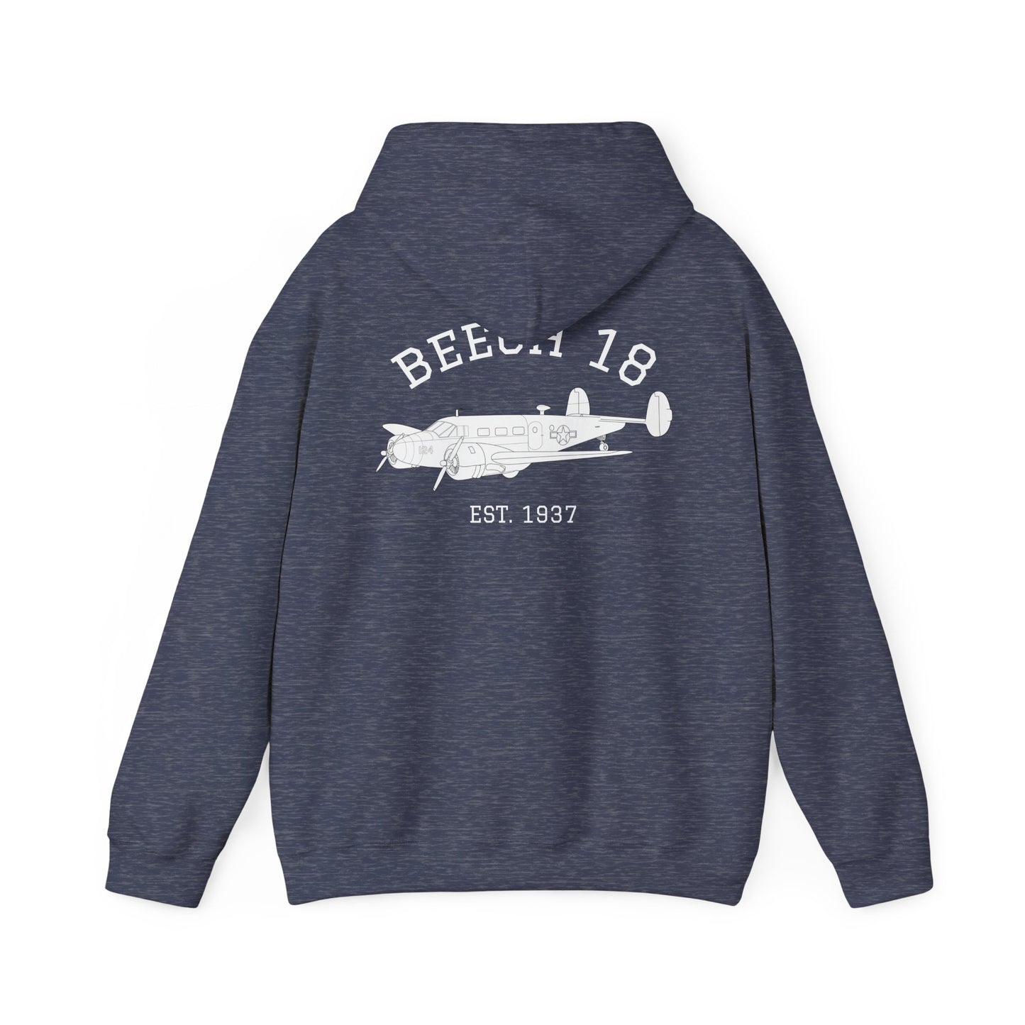 Beech 18 Aviator Vintage Hoodie, Unisex Pilot Sweatshirt, Retro Aviation Gift, Cozy Travel Wear, Unique Airplane Design