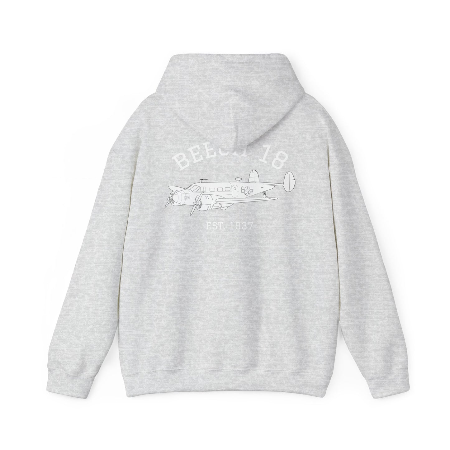 Beech 18 Aviator Vintage Hoodie, Unisex Pilot Sweatshirt, Retro Aviation Gift, Cozy Travel Wear, Unique Airplane Design
