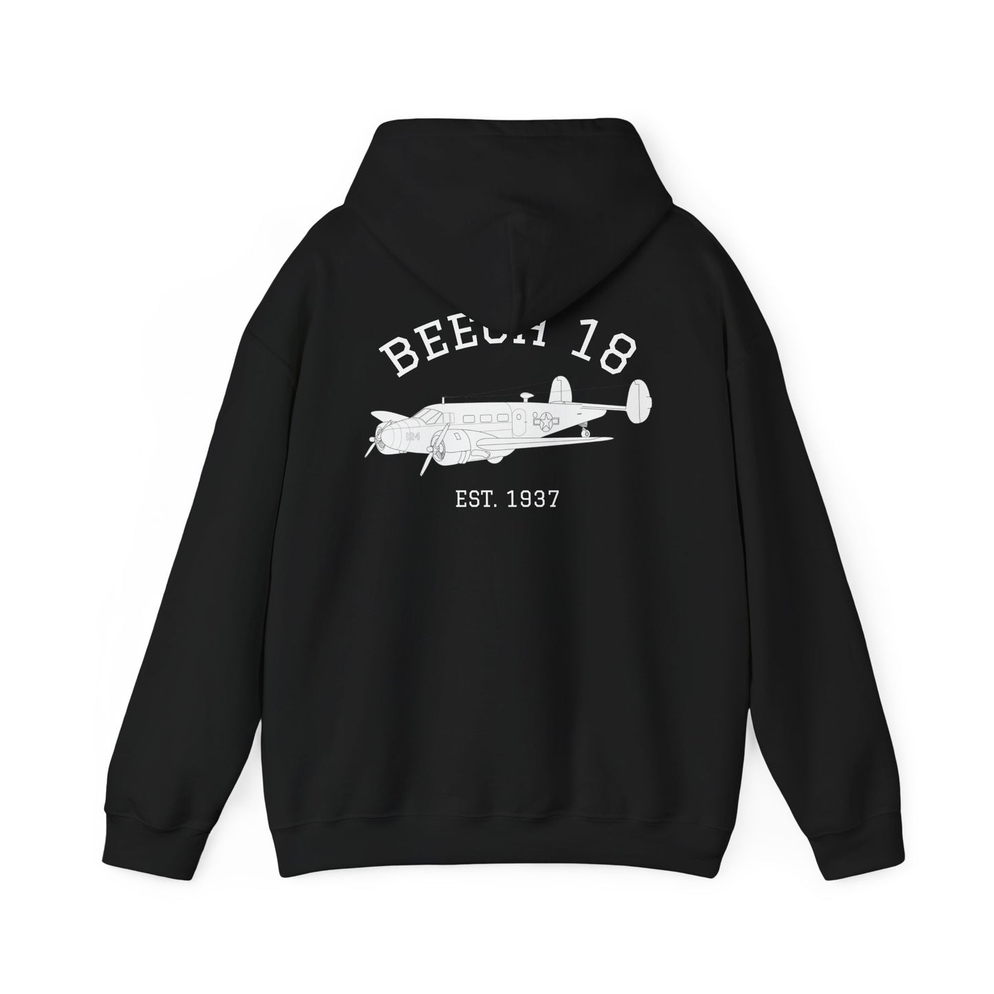 Beech 18 Aviator Vintage Hoodie, Unisex Pilot Sweatshirt, Retro Aviation Gift, Cozy Travel Wear, Unique Airplane Design