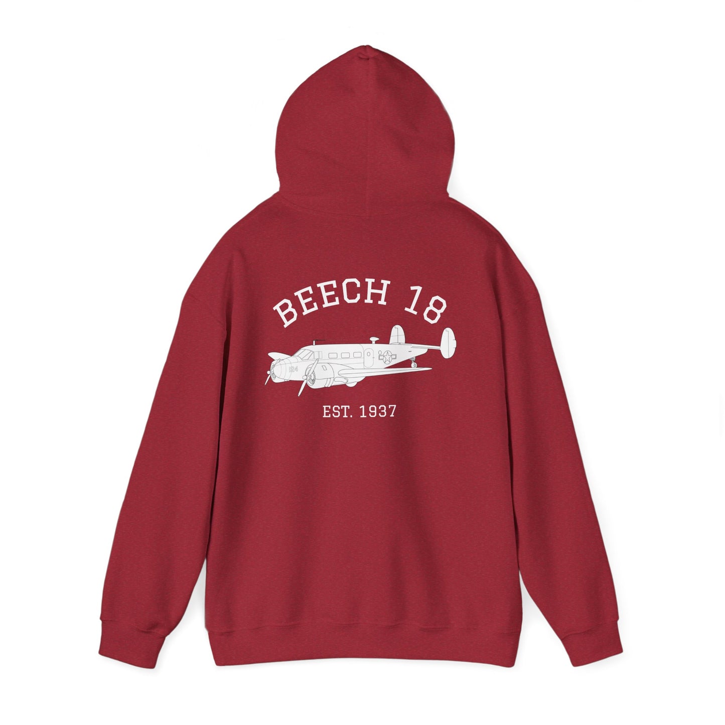 Beech 18 Aviator Vintage Hoodie, Unisex Pilot Sweatshirt, Retro Aviation Gift, Cozy Travel Wear, Unique Airplane Design