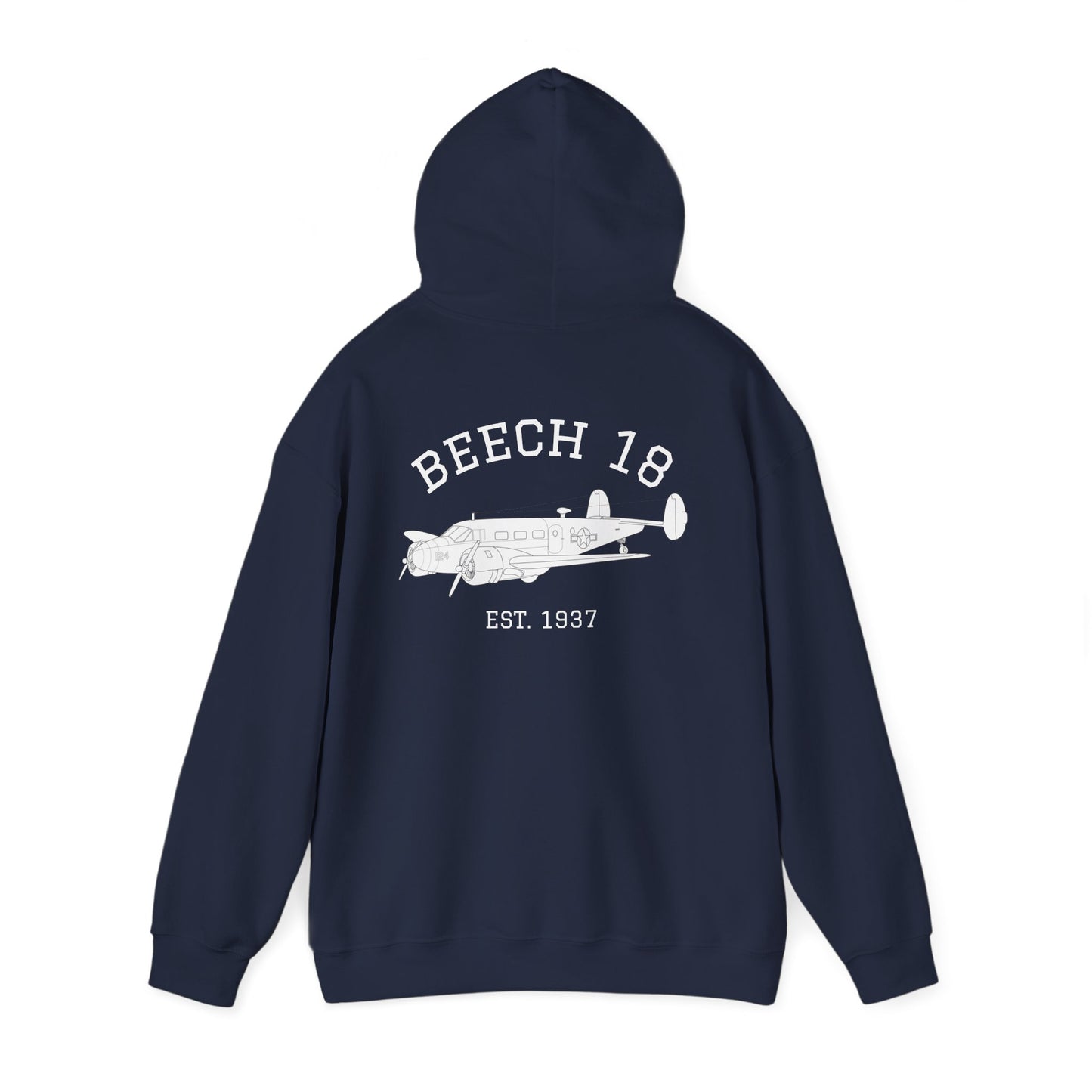 Beech 18 Aviator Vintage Hoodie, Unisex Pilot Sweatshirt, Retro Aviation Gift, Cozy Travel Wear, Unique Airplane Design
