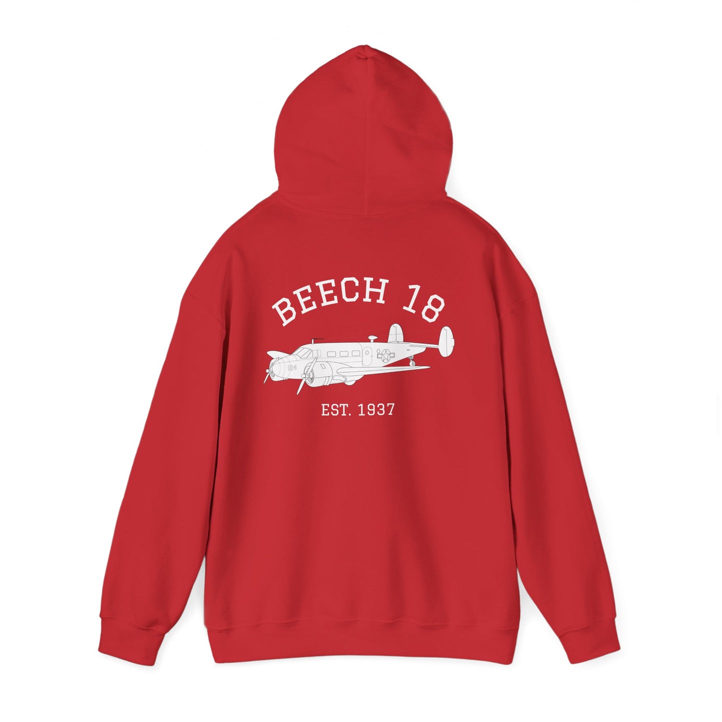 Beech 18 Aviator Vintage Hoodie, Unisex Pilot Sweatshirt, Retro Aviation Gift, Cozy Travel Wear, Unique Airplane Design