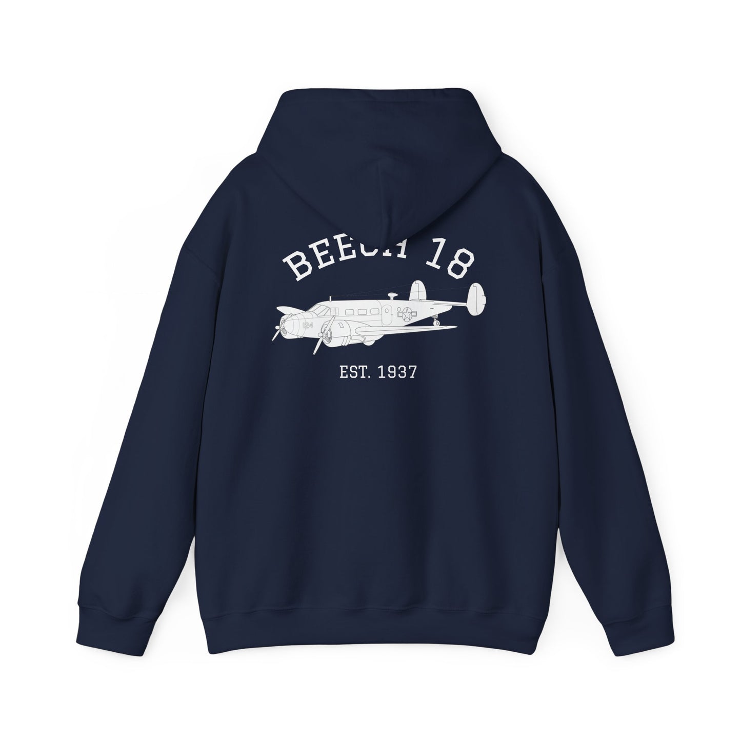 Beech 18 Aviator Vintage Hoodie, Unisex Pilot Sweatshirt, Retro Aviation Gift, Cozy Travel Wear, Unique Airplane Design
