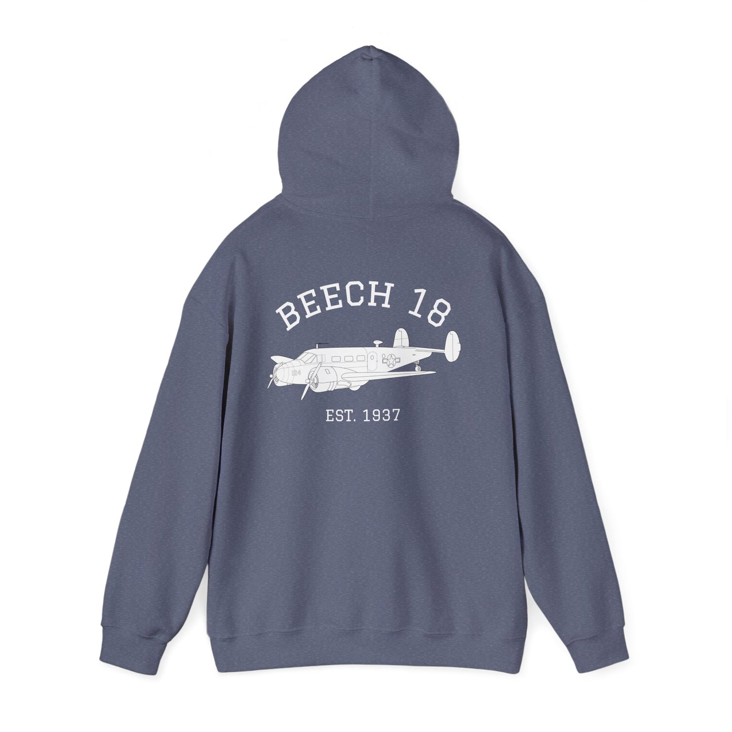 Beech 18 Aviator Vintage Hoodie, Unisex Pilot Sweatshirt, Retro Aviation Gift, Cozy Travel Wear, Unique Airplane Design