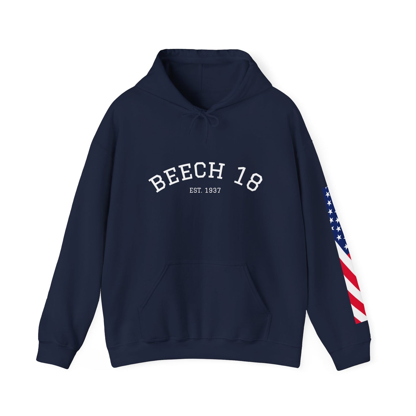 Beech 18 Aviator Vintage Hoodie, Unisex Pilot Sweatshirt with Sleeve