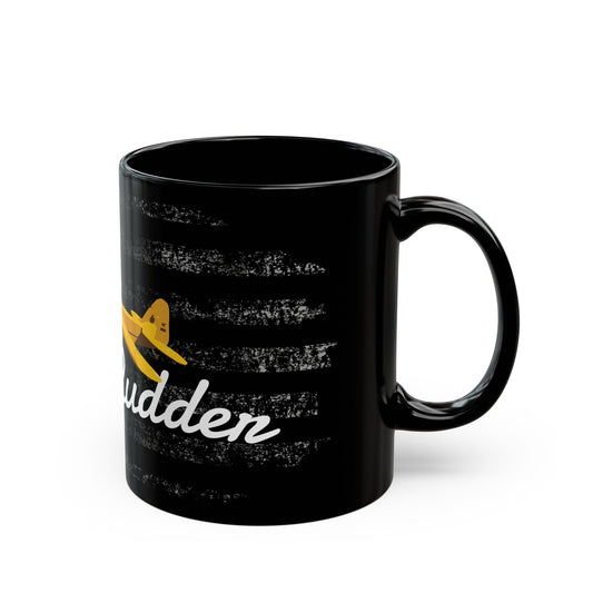 Cub Stick & Rudder Aviation-Themed Black Mug, Perfect Gift for Pilots, Airplane Lovers, Gifts for Father's Day, Unique Coffee Cup, Personalized Pilot Mugs