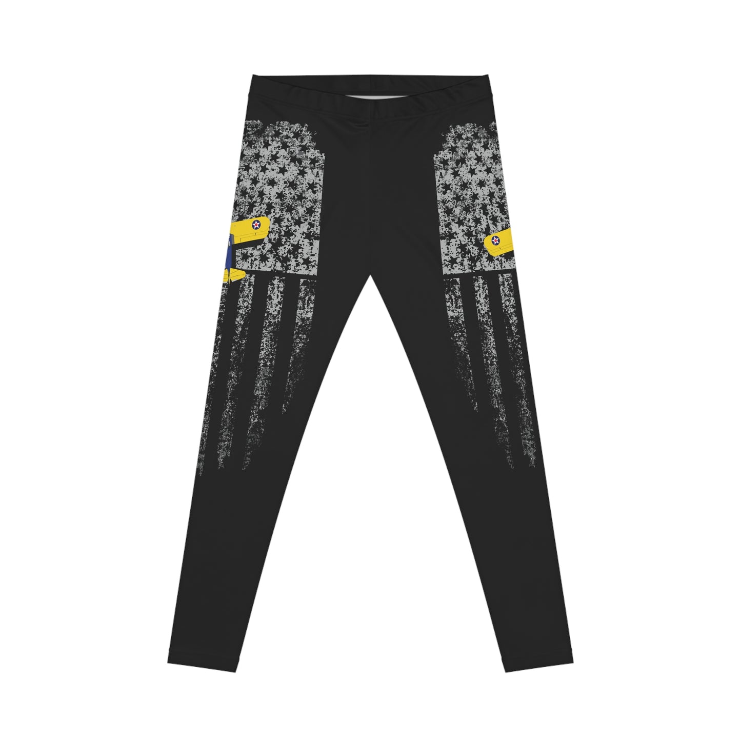 Stearman Women's Leggings with Aviation Print, Casual Activewear, Everyday Comfort, Sporty Fashion, Great for Gym & Lounging