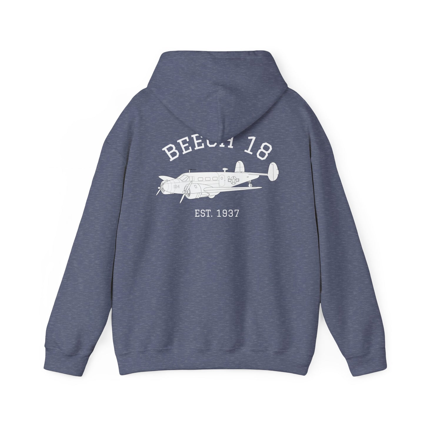 Beech 18 Aviator Vintage Hoodie, Unisex Pilot Sweatshirt, Retro Aviation Gift, Cozy Travel Wear, Unique Airplane Design