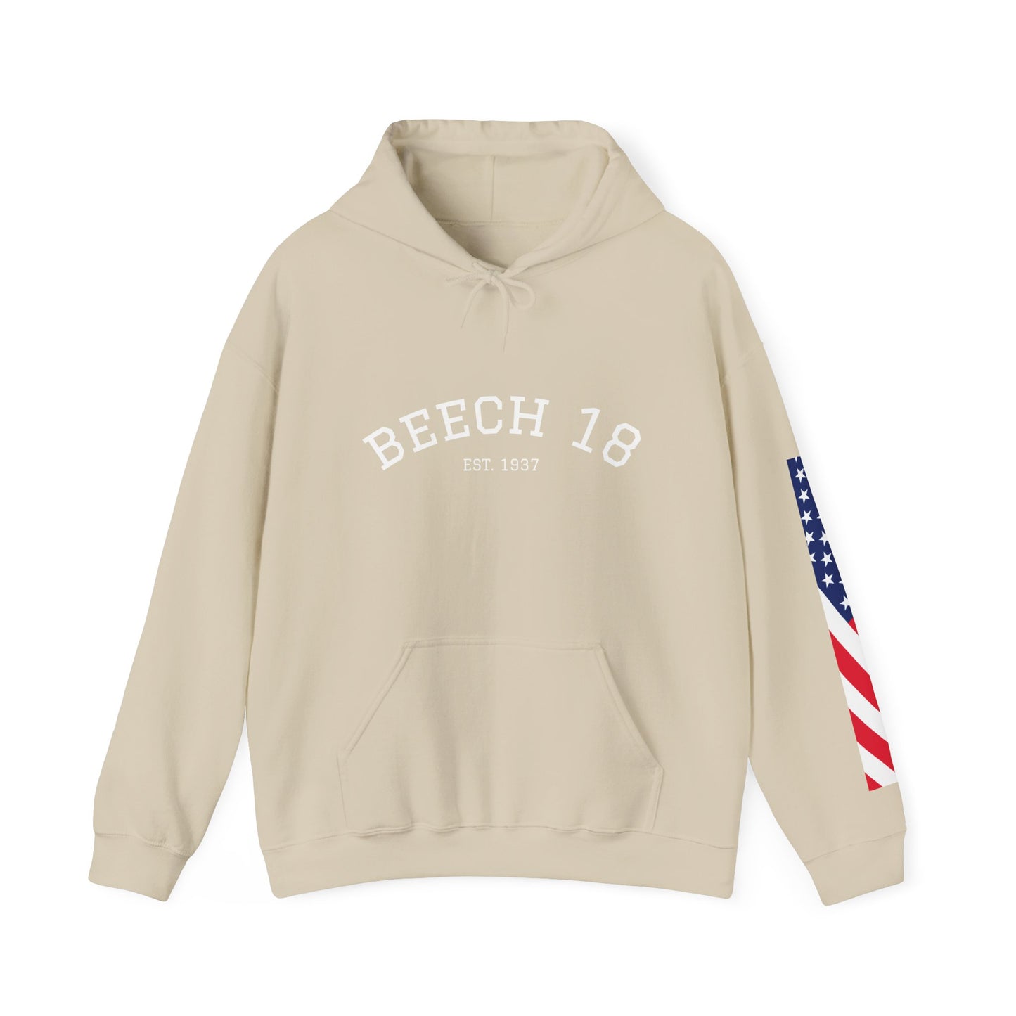 Beech 18 Aviator Vintage Hoodie, Unisex Pilot Sweatshirt with Sleeve