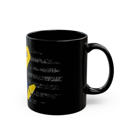 Stearman Stars & Stripes Aviation-Themed Black Mug, Perfect Gift for Pilots, Airplane Lovers, Gifts for Father's Day, Unique Coffee Cup, Personalized Pilot Mugs