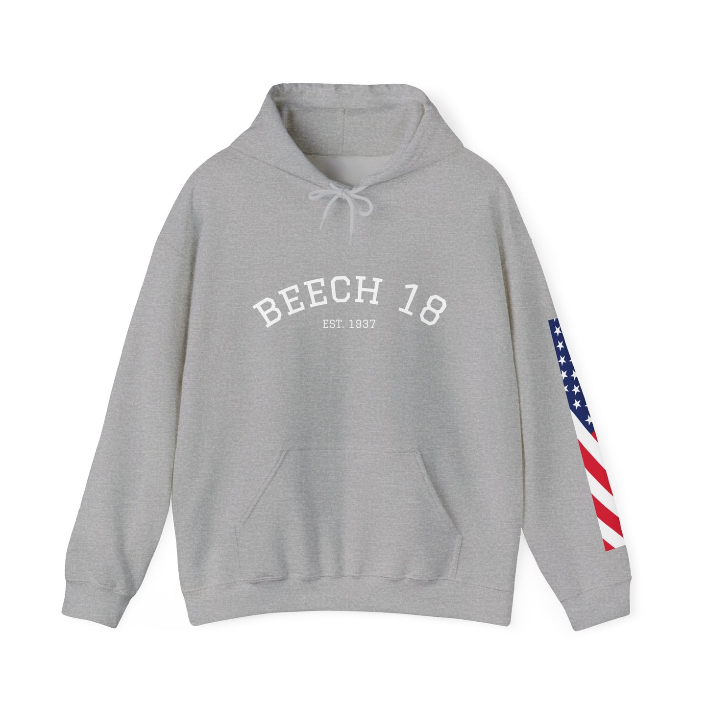 Beech 18 Aviator Vintage Hoodie, Unisex Pilot Sweatshirt with Sleeve