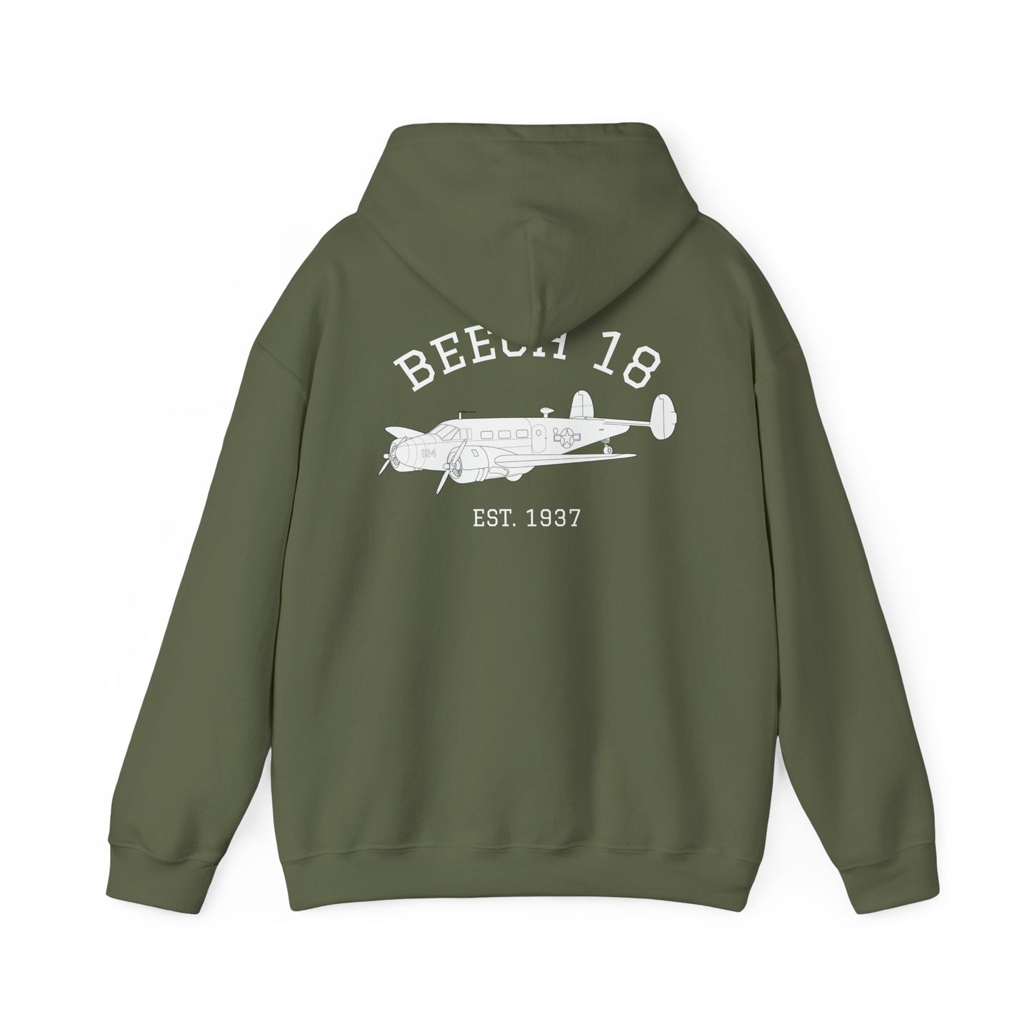 Beech 18 Aviator Vintage Hoodie, Unisex Pilot Sweatshirt, Retro Aviation Gift, Cozy Travel Wear, Unique Airplane Design