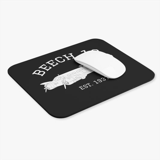 Black Beech 18 Vintage Airplane Mouse Pad -  Perfect Gift for Aviation Enthusiasts, Office Decor, Pilot Gifts