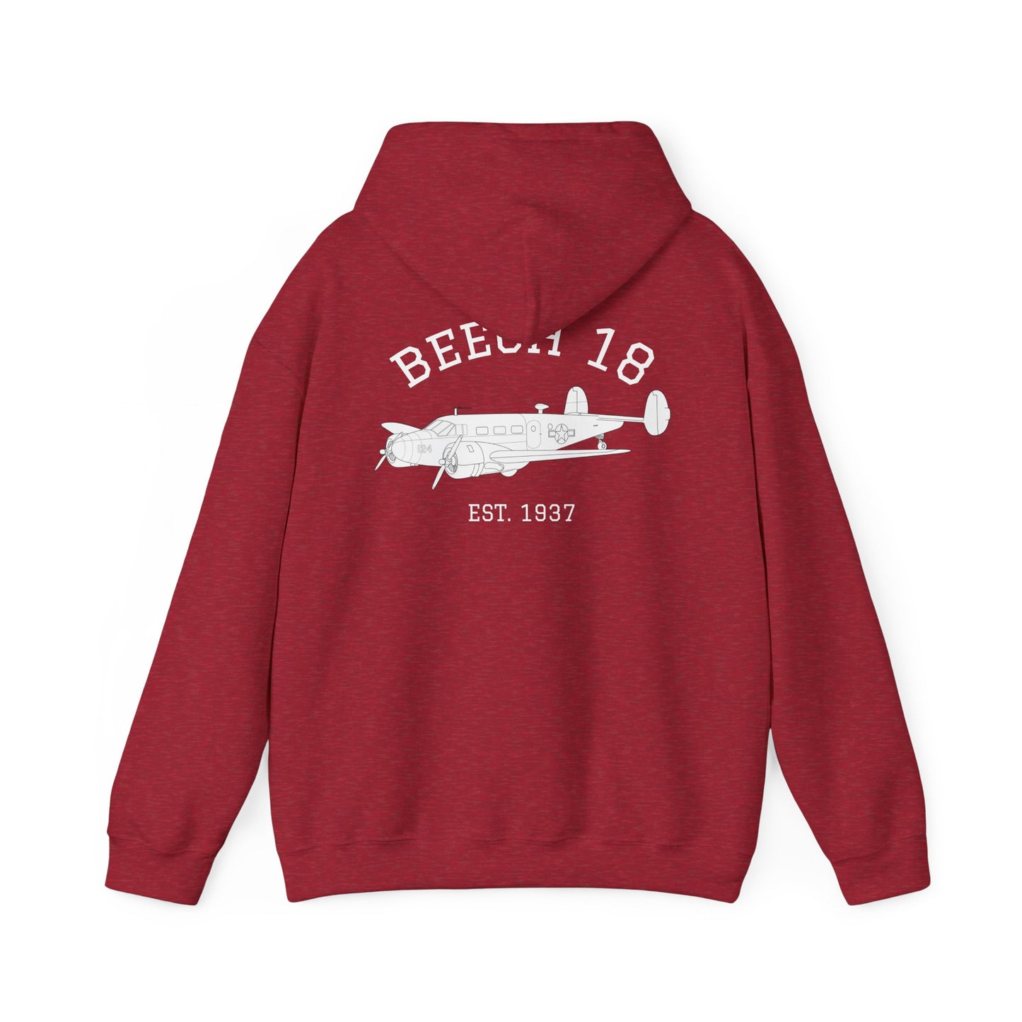 Beech 18 Aviator Vintage Hoodie, Unisex Pilot Sweatshirt, Retro Aviation Gift, Cozy Travel Wear, Unique Airplane Design
