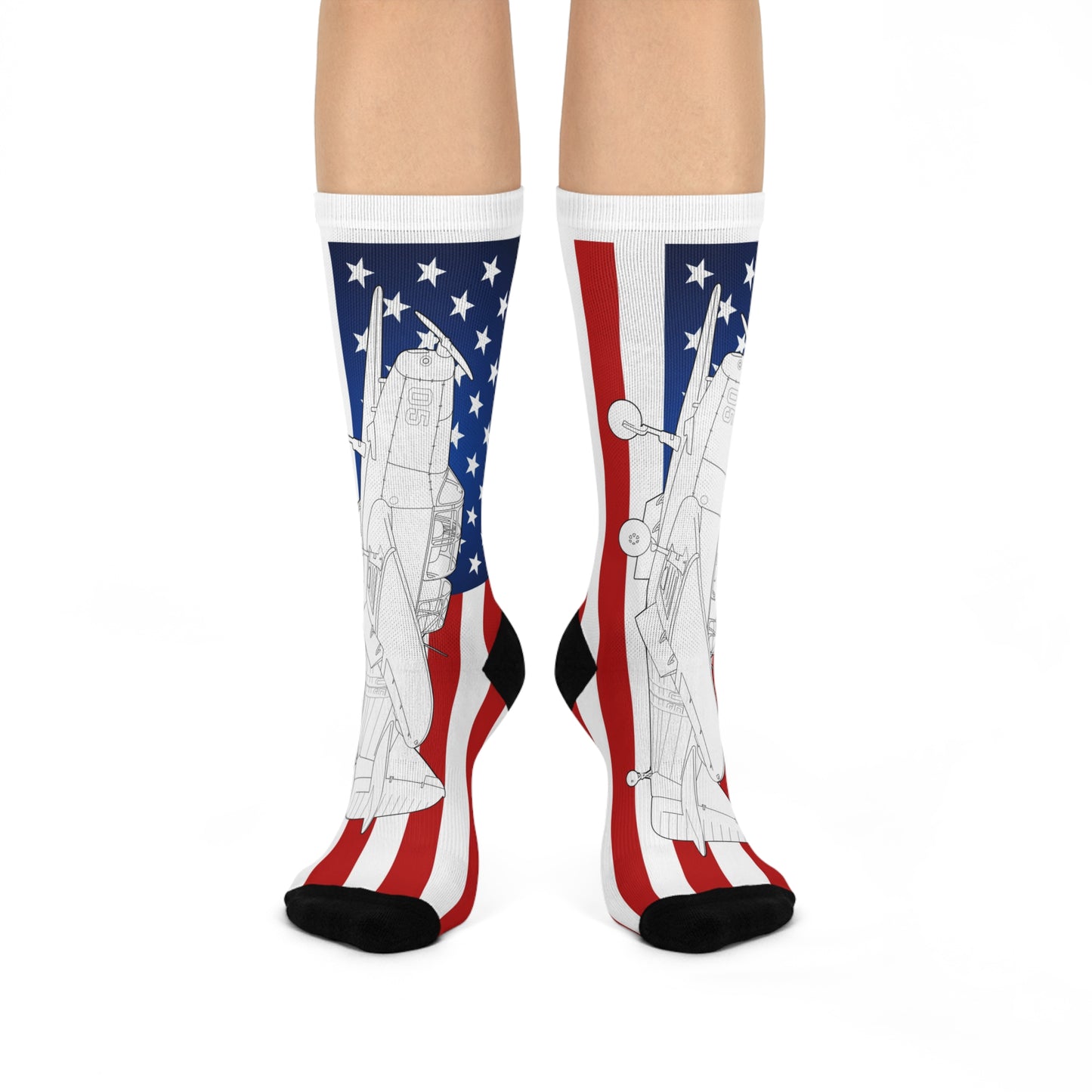 Fairchild PT-26 Patriotic Crew Socks for Everyday Wear, Unique Gift, Cozy Home Accessories, Fun Sock Collection, Fashionable Feet