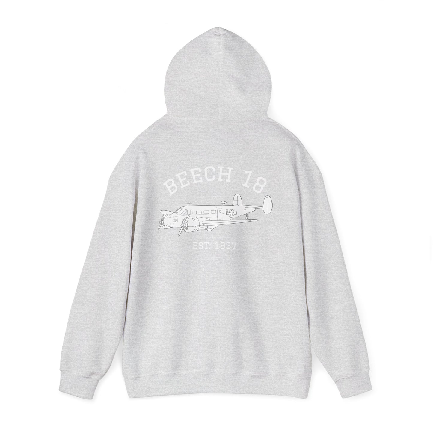Beech 18 Aviator Vintage Hoodie, Unisex Pilot Sweatshirt, Retro Aviation Gift, Cozy Travel Wear, Unique Airplane Design