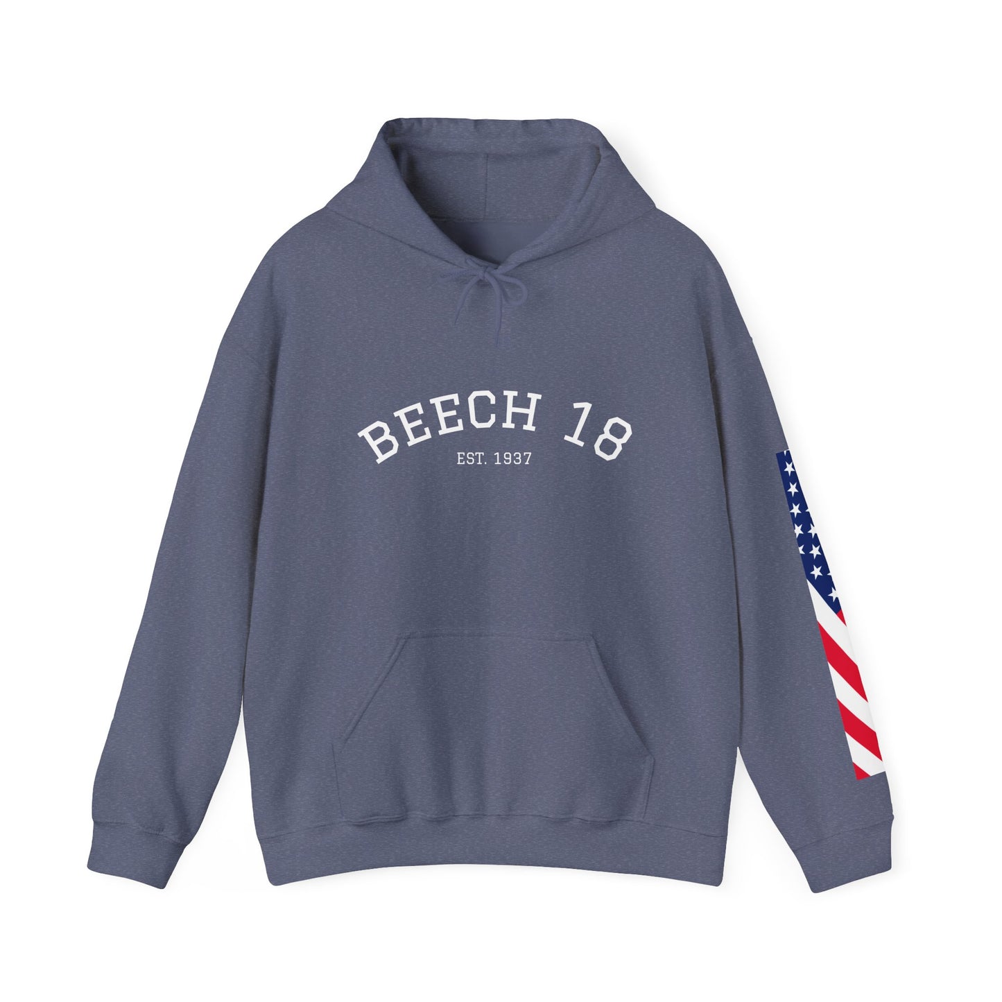 Beech 18 Aviator Vintage Hoodie, Unisex Pilot Sweatshirt with Sleeve