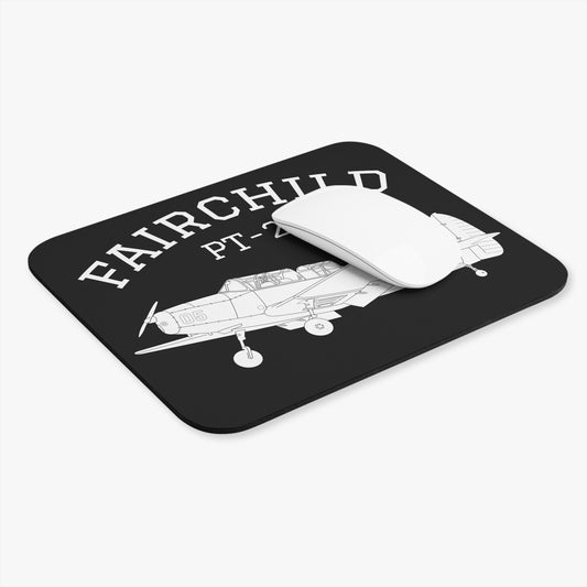 Black Fairchild PT-26 Vintage Airplane Mouse Pad -  Perfect Gift for Aviation Enthusiasts, Office Decor, Pilot Gifts