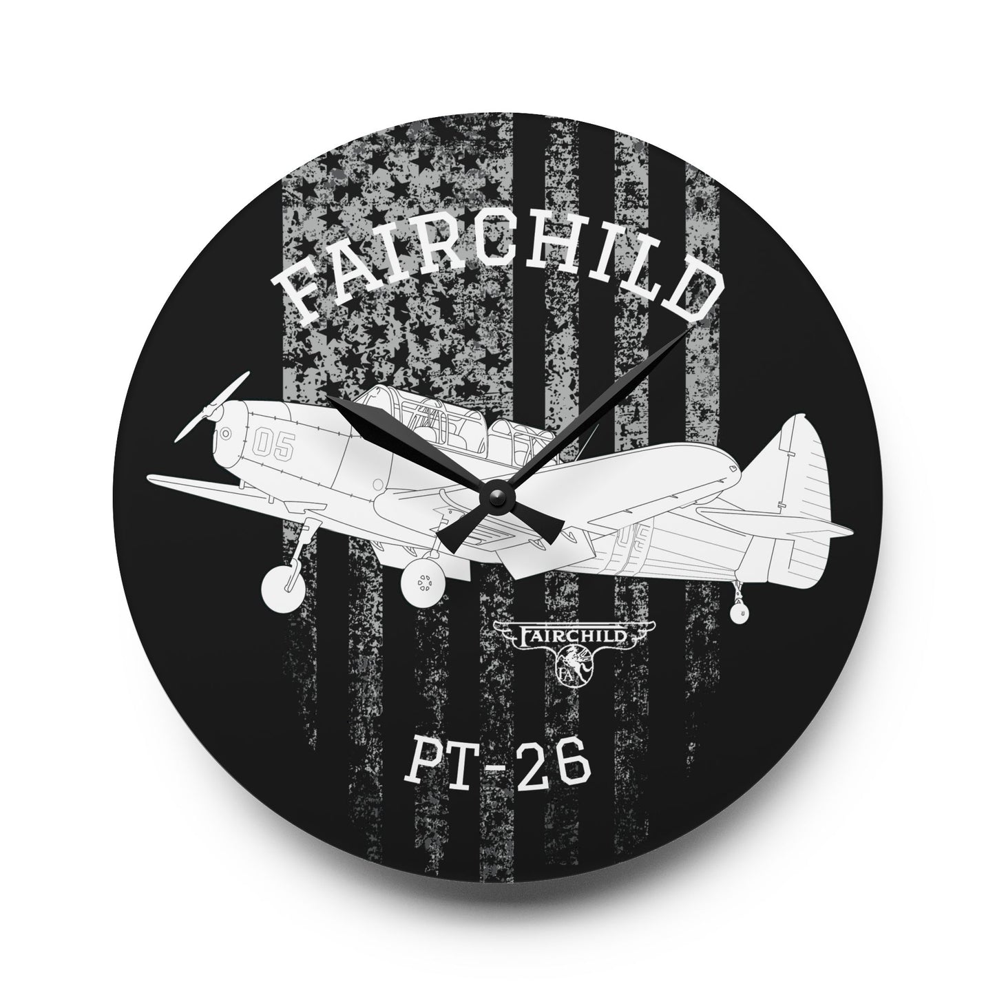 FairchildPT-26 Airplane Acrylic Wall Clock, Retro Decor, Aviation Gift, Unique Wall Art, Home Office Decoration