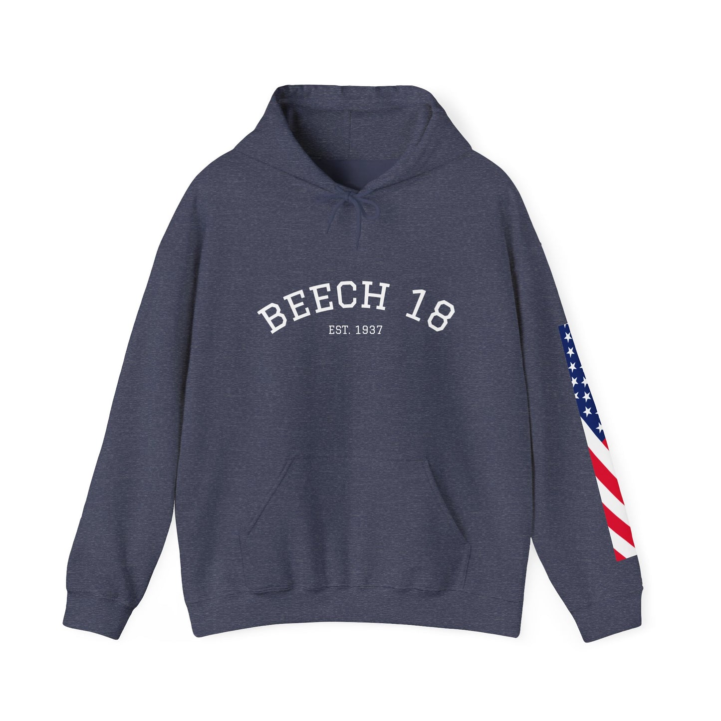 Beech 18 Aviator Vintage Hoodie, Unisex Pilot Sweatshirt with Sleeve