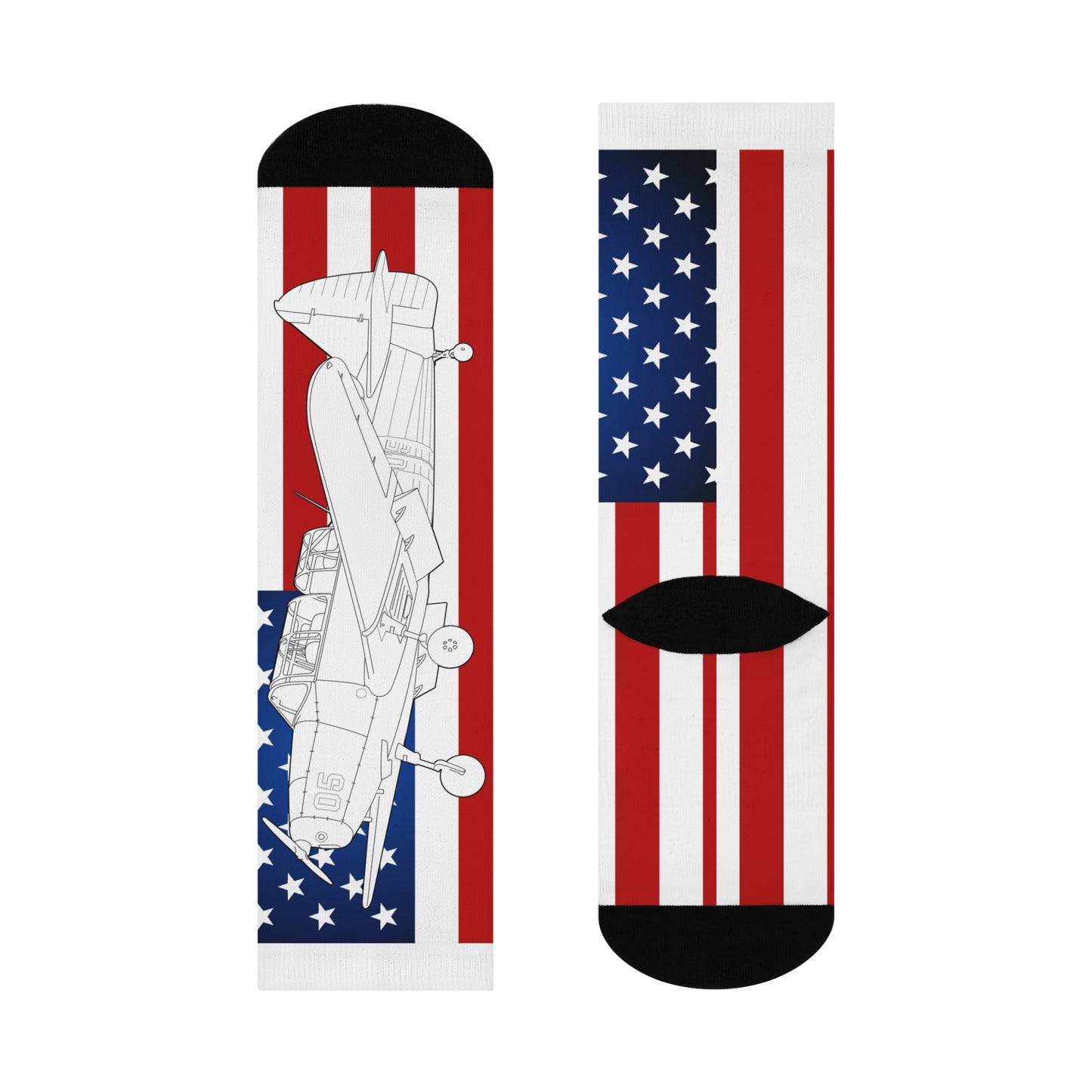 Fairchild PT-26 Patriotic Crew Socks for Everyday Wear, Unique Gift, Cozy Home Accessories, Fun Sock Collection, Fashionable Feet