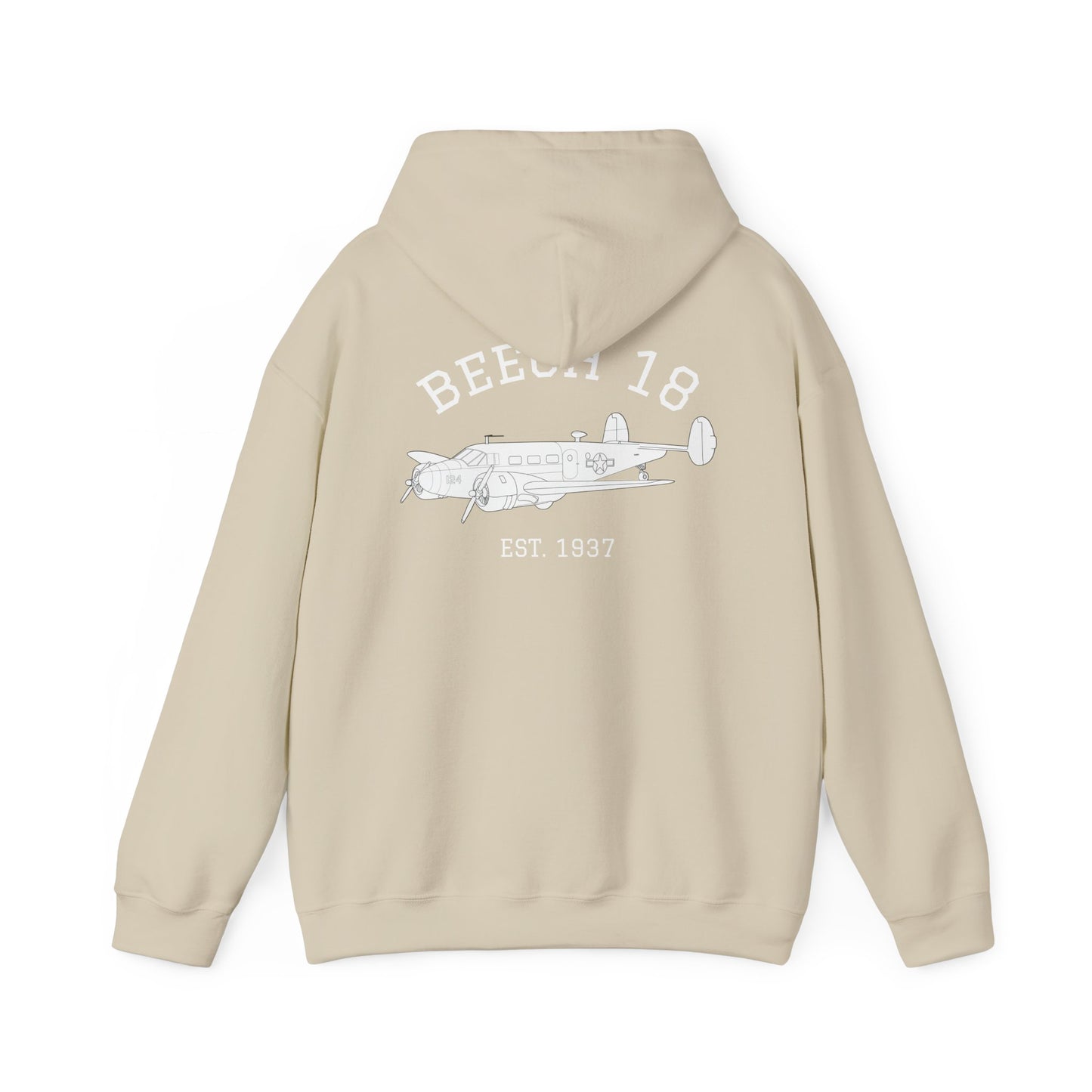 Beech 18 Aviator Vintage Hoodie, Unisex Pilot Sweatshirt, Retro Aviation Gift, Cozy Travel Wear, Unique Airplane Design