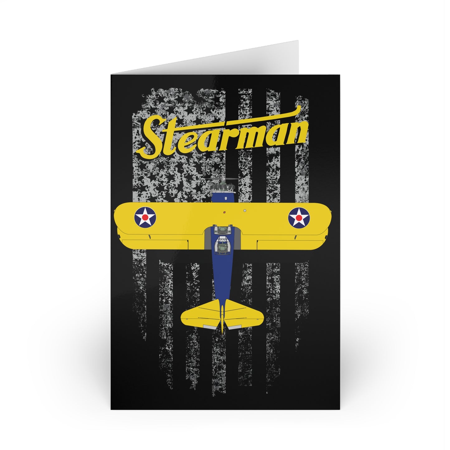 Vintage Stearman Airplane Greeting Cards - 1 or 10-pack, Perfect for Pilots, Aviation Lovers, Birthdays, Congratulations, Thank You