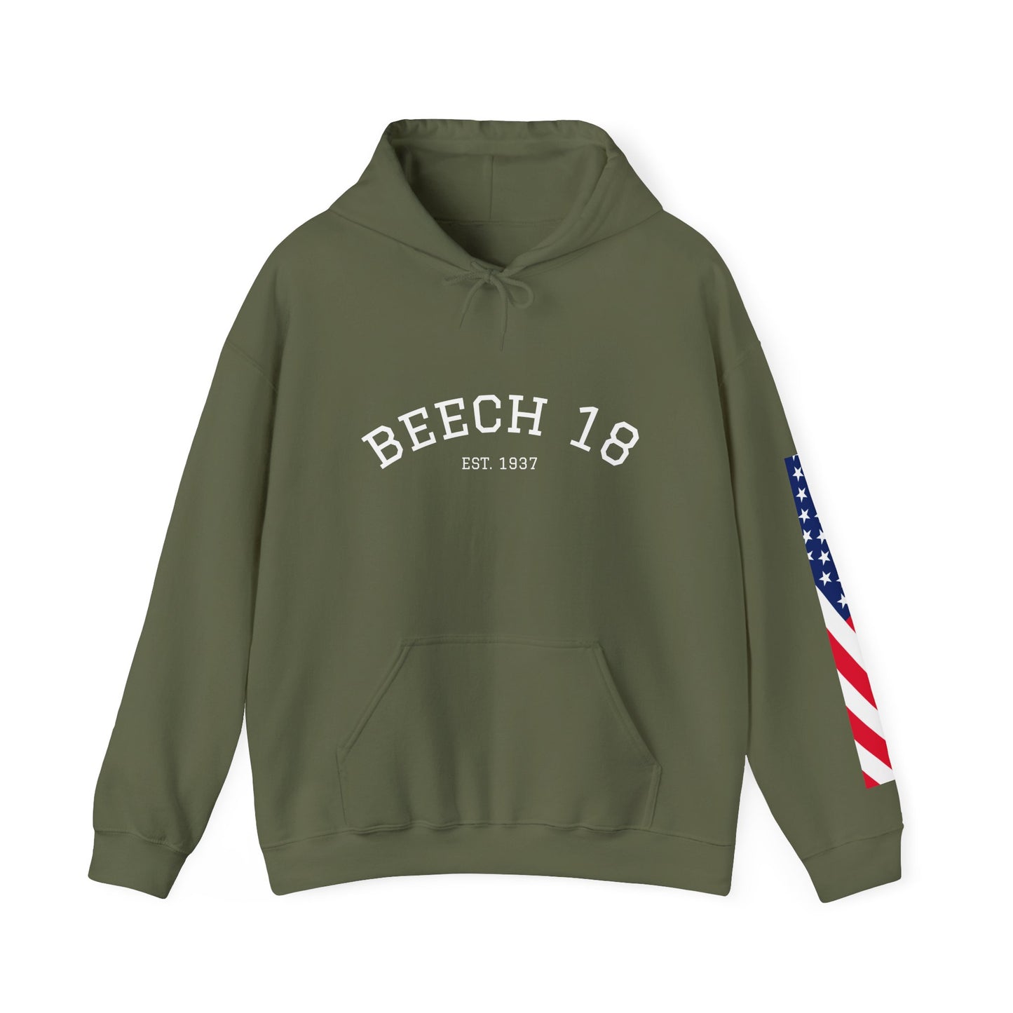 Beech 18 Aviator Vintage Hoodie, Unisex Pilot Sweatshirt with Sleeve