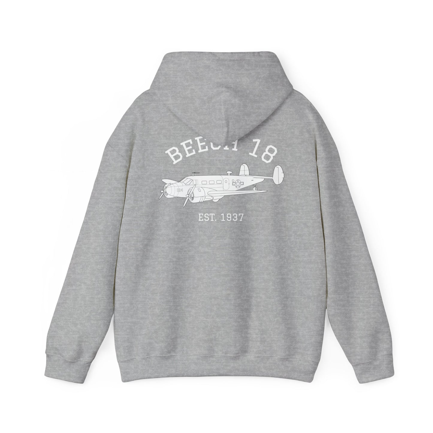 Beech 18 Aviator Vintage Hoodie, Unisex Pilot Sweatshirt, Retro Aviation Gift, Cozy Travel Wear, Unique Airplane Design