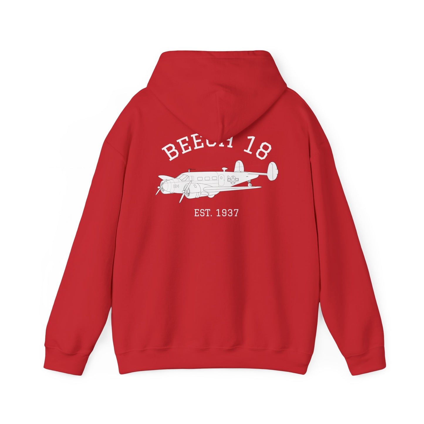 Beech 18 Aviator Vintage Hoodie, Unisex Pilot Sweatshirt, Retro Aviation Gift, Cozy Travel Wear, Unique Airplane Design