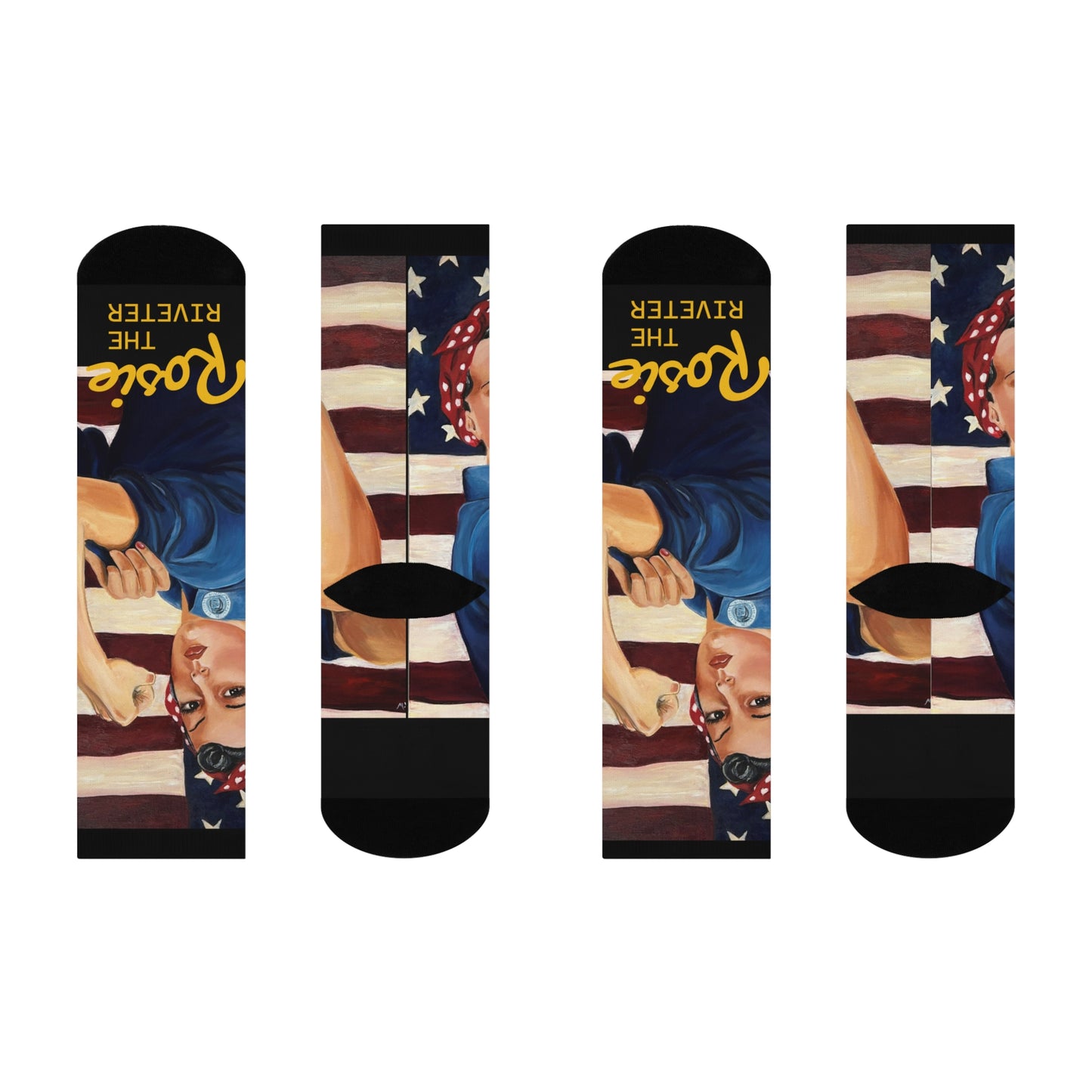 Comfortable Rosie the Riveter Crew Socks for Everyday Wear, Unique Gift, Cozy Home Accessories, Fun Sock Collection, Fashionable Feet
