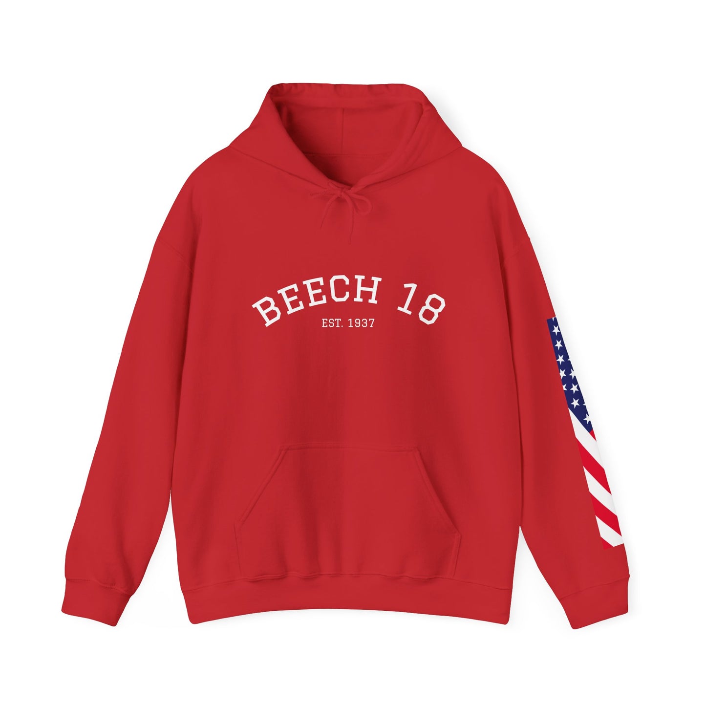 Beech 18 Aviator Vintage Hoodie, Unisex Pilot Sweatshirt with Sleeve