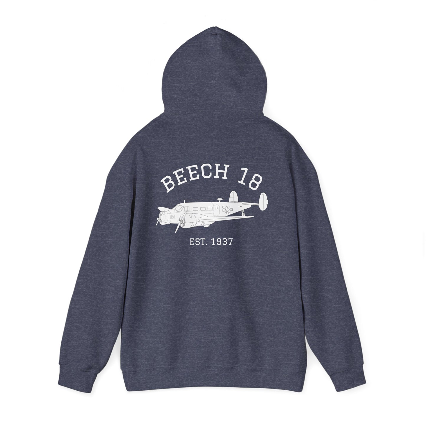 Beech 18 Aviator Vintage Hoodie, Unisex Pilot Sweatshirt, Retro Aviation Gift, Cozy Travel Wear, Unique Airplane Design