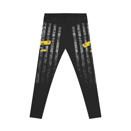 Stearman Women's Leggings with Aviation Print, Casual Activewear, Everyday Comfort, Sporty Fashion, Great for Gym & Lounging