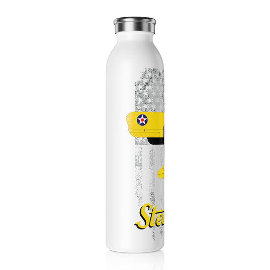 Vintage Stearman Slim Water Bottle, Airplane Lover Gift, Sports Bottle, Travel Hydration, Unique Outdoor Gear