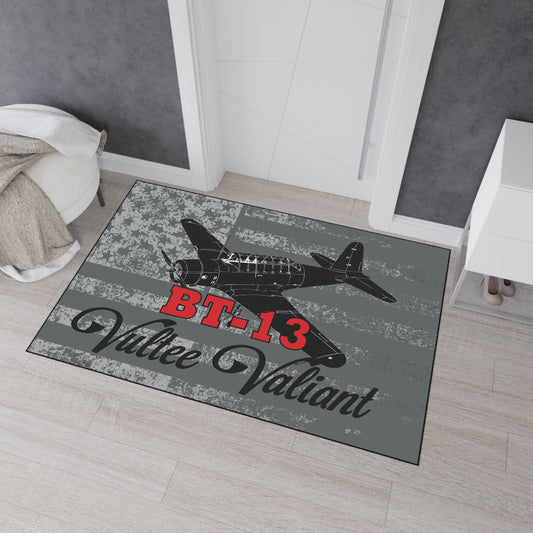 BT-13 Vintage Airplane Floor Mat, BT-13 Rug, Home Decor, Plane Enthusiast Gift, Aviation Decor, Man Cave Accessory