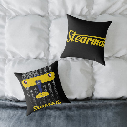 Stearman Airplane Pillow, Vintage Pilot Decor, Aviation Gift, Airplane Lover's Cushion, Home Accent for Men
