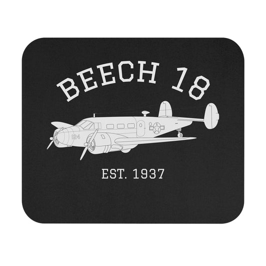 Black Beech 18 Vintage Airplane Mouse Pad -  Perfect Gift for Aviation Enthusiasts, Office Decor, Pilot Gifts