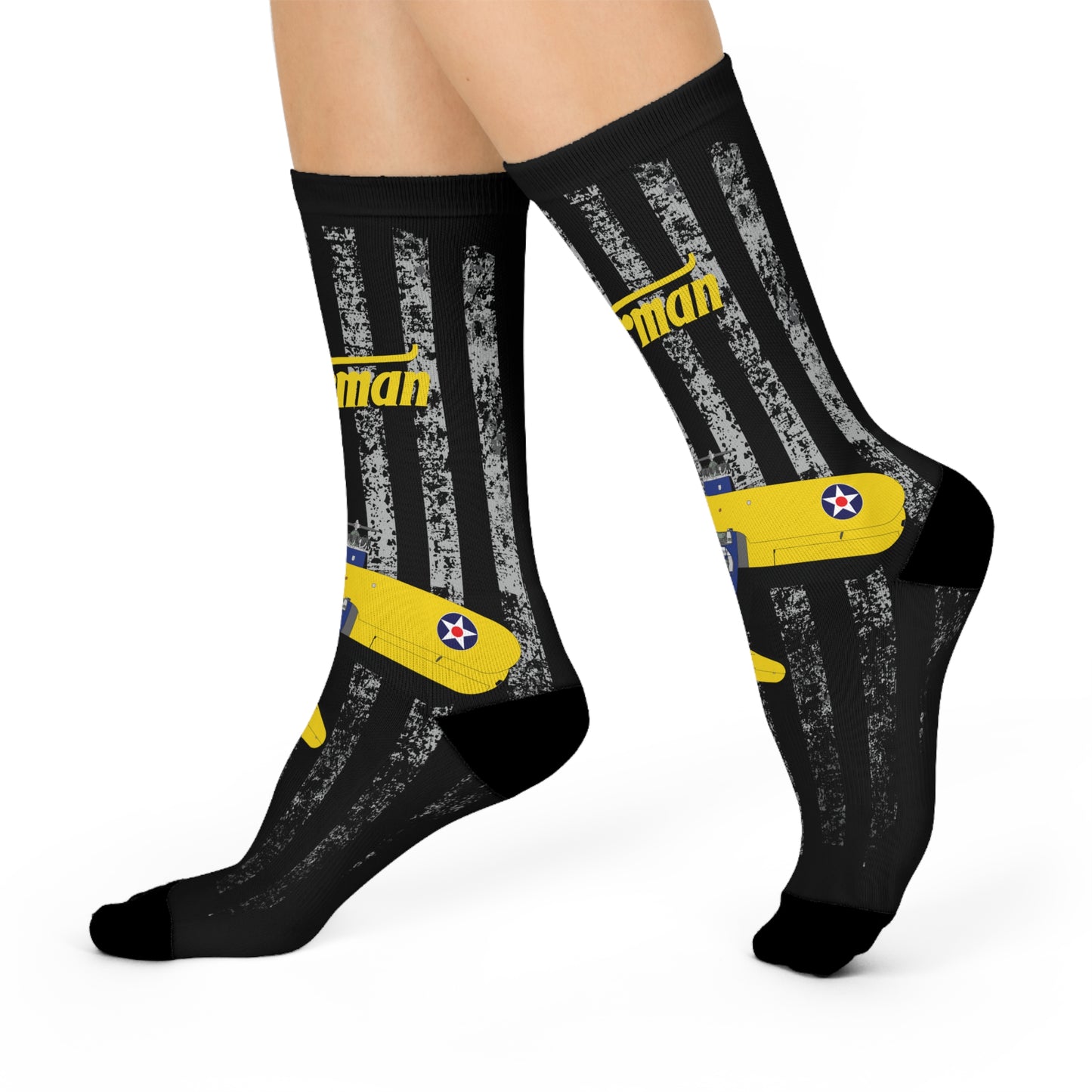 Comfortable Stearman Crew Socks for Everyday Wear, Unique Gift, Cozy Home Accessories, Fun Sock Collection, Fashionable Feet