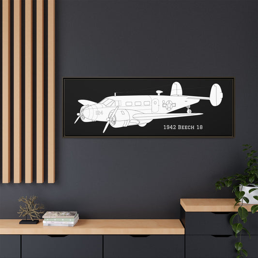 Beech 18 Framed Canvas Art Print - Vintage Aircraft Wall Decor, Airplane Gift for Aviators, Home Office Decoration, Aviation Enthusiasts, [...]
