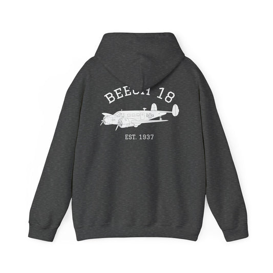 Beech 18 Aviator Vintage Hoodie, Unisex Pilot Sweatshirt, Retro Aviation Gift, Cozy Travel Wear, Unique Airplane Design