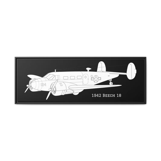 Beech 18 Framed Canvas Art Print - Vintage Aircraft Wall Decor, Airplane Gift for Aviators, Home Office Decoration, Aviation Enthusiasts, [...]