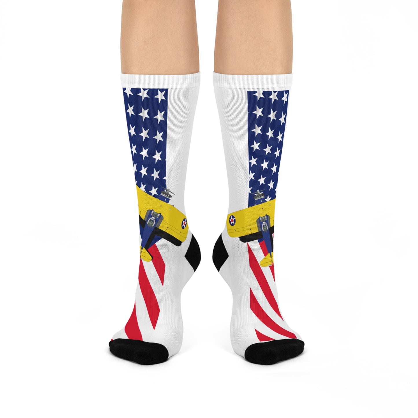 Comfortable Stearman Patriotic Crew Socks for Everyday Wear, Unique Gift, Cozy Home Accessories, Fun Sock Collection, Fashionable Feet