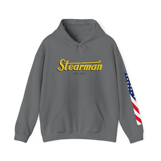 Stearman Aviator Vintage Hoodie, Unisex Pilot Sweatshirt, Retro Aviation Gift, Cozy Travel Wear, Unique Airplane Design