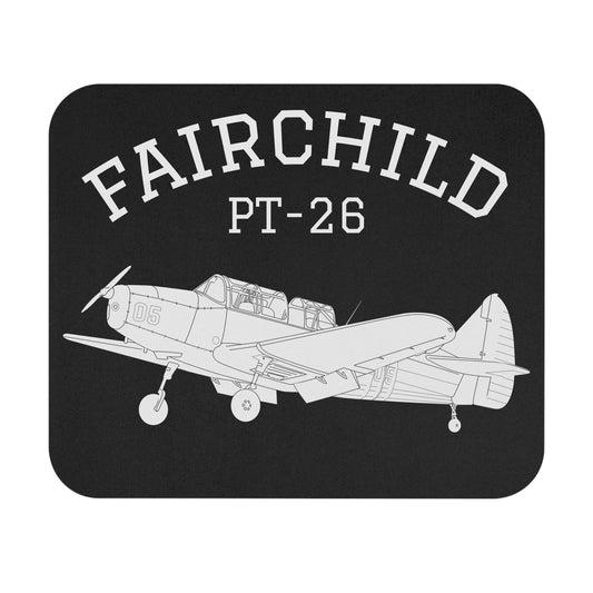 Black Fairchild PT-26 Vintage Airplane Mouse Pad -  Perfect Gift for Aviation Enthusiasts, Office Decor, Pilot Gifts