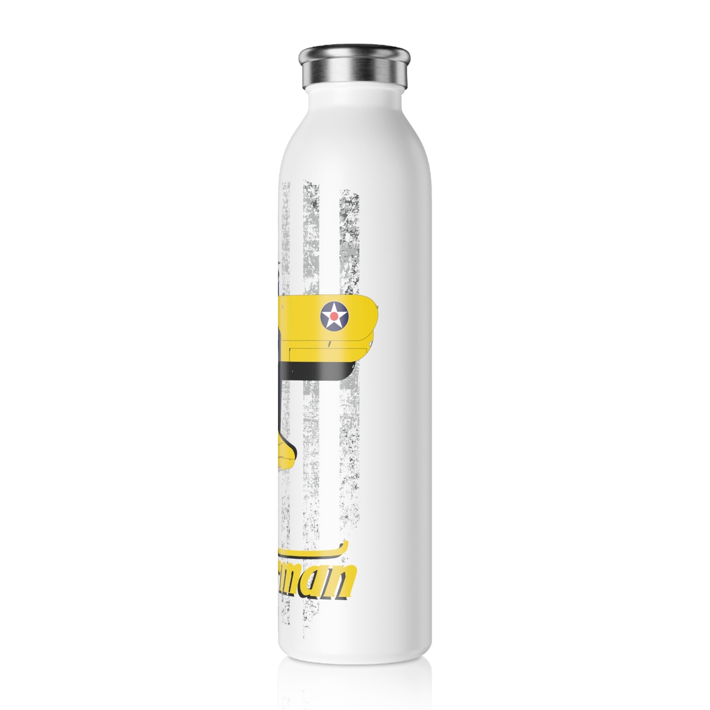 Vintage Stearman Slim Water Bottle, Airplane Lover Gift, Sports Bottle, Travel Hydration, Unique Outdoor Gear